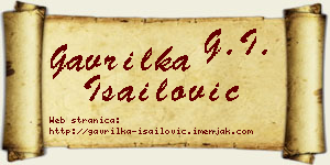 Gavrilka Isailović vizit kartica